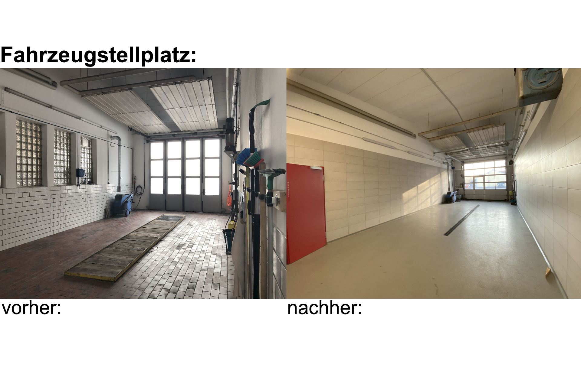 Innenansicht Fahrzeugstellplatz