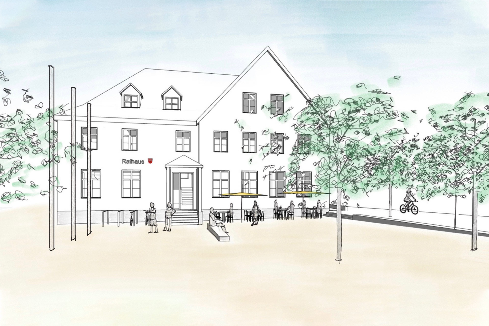 B3 Architekten - Projekt: Sanierung und Umbau des Rathauses Oberhausen (3. Rang)